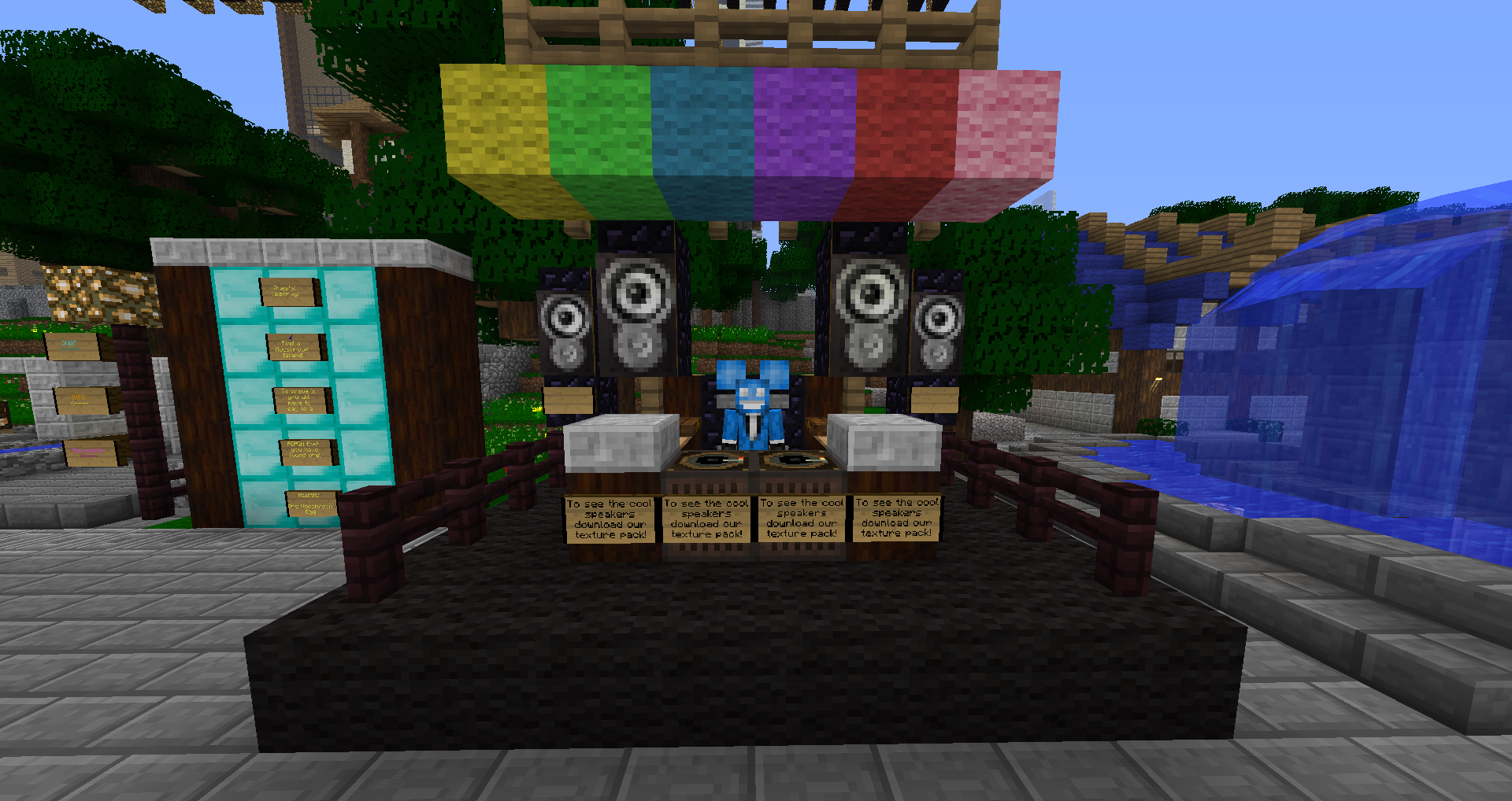 Picture showing a DJ performing from the minecraft server MuCraft 2012